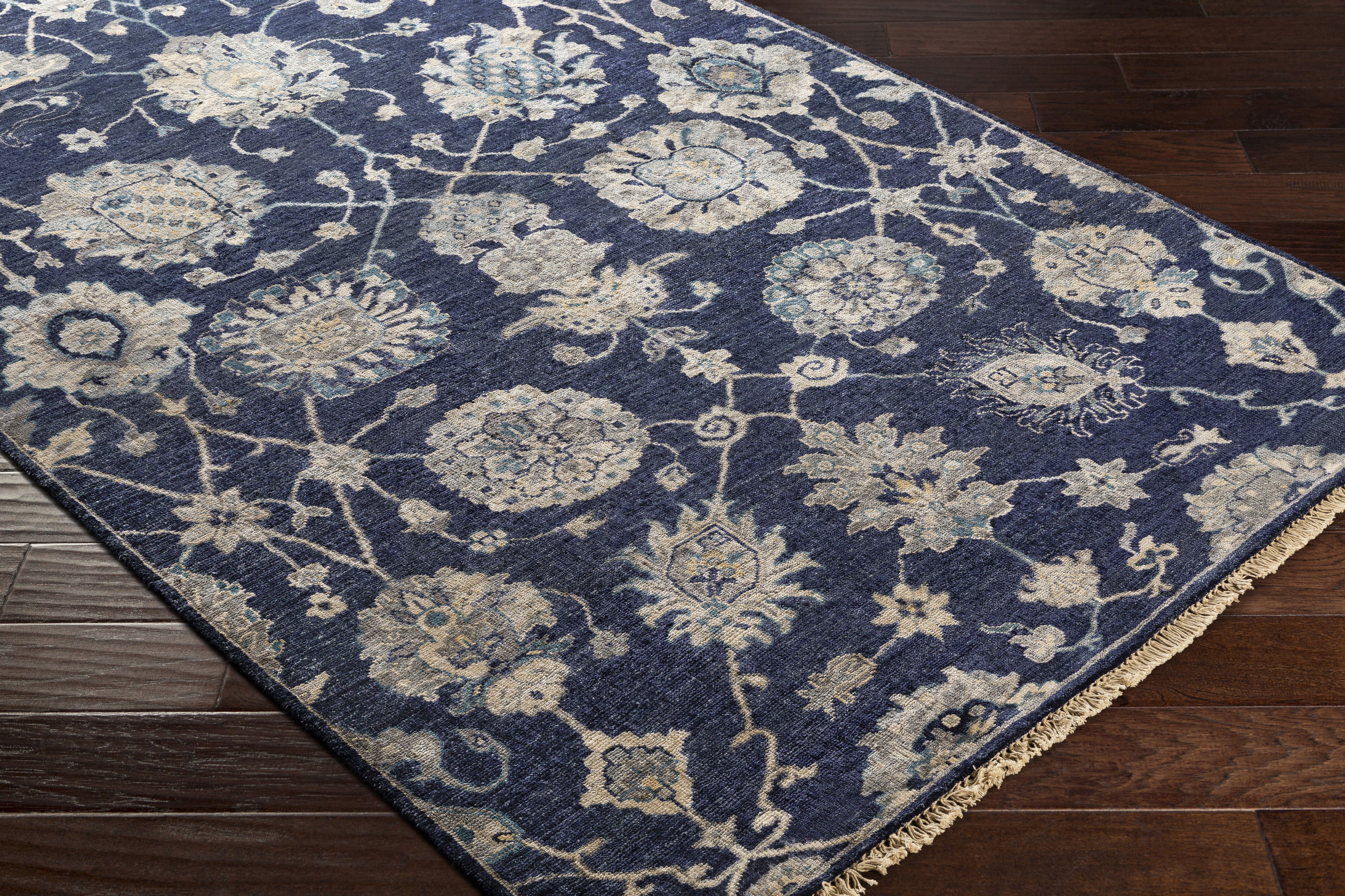 Theodora 72 X 48 inch Navy Rug in 4 X 6, Rectangle