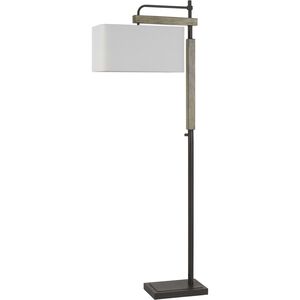 Alloa 64 inch 100 watt Dark Bronze with Wood Floor Lamp Portable Light