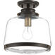 Judson 1 Light 11 inch Antique Bronze Flush Mount Ceiling Light