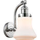 Franklin Restoration Bellmont 1 Light 7 inch Polished Chrome Sconce Wall Light in Matte White Glass, Franklin Restoration