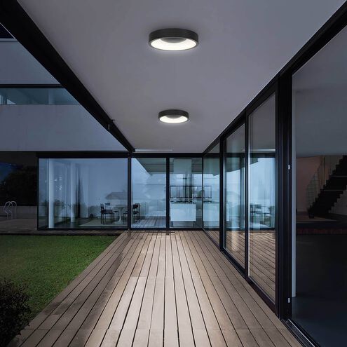 Stellar LED 11 inch Sand Black Outdoor Flush Mount