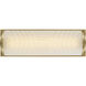 Lisa McDennon Devon LED 4.75 inch Lacquered Brass Bath Light Wall Light in Etched Opal, 20W, 2900K, Linear, Sconce