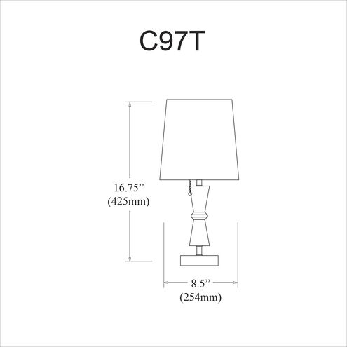 Transitional 16.75 inch 60.00 watt Polished Chrome Decorative Table Lamp Portable Light