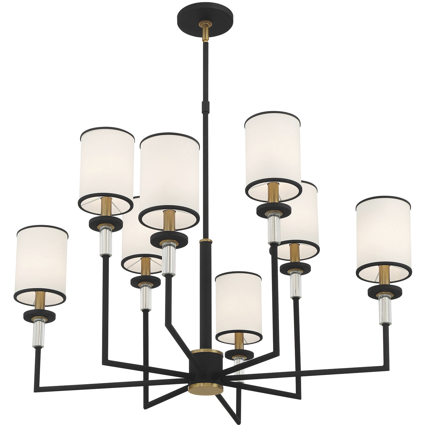 Hatfield 8 Light 33.25 inch Black Forged and Vibrant Gold Chandelier Ceiling Light