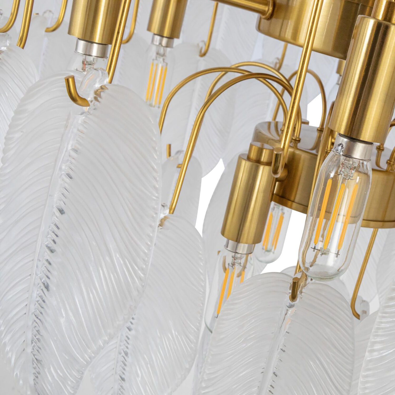 Alessia 24 Light 33.6 inch Brushed Brass and White Chandelier Ceiling Light