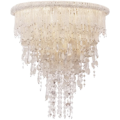 Crystal Reign 6 Light 30 inch Nickel Flush Mount Ceiling Light