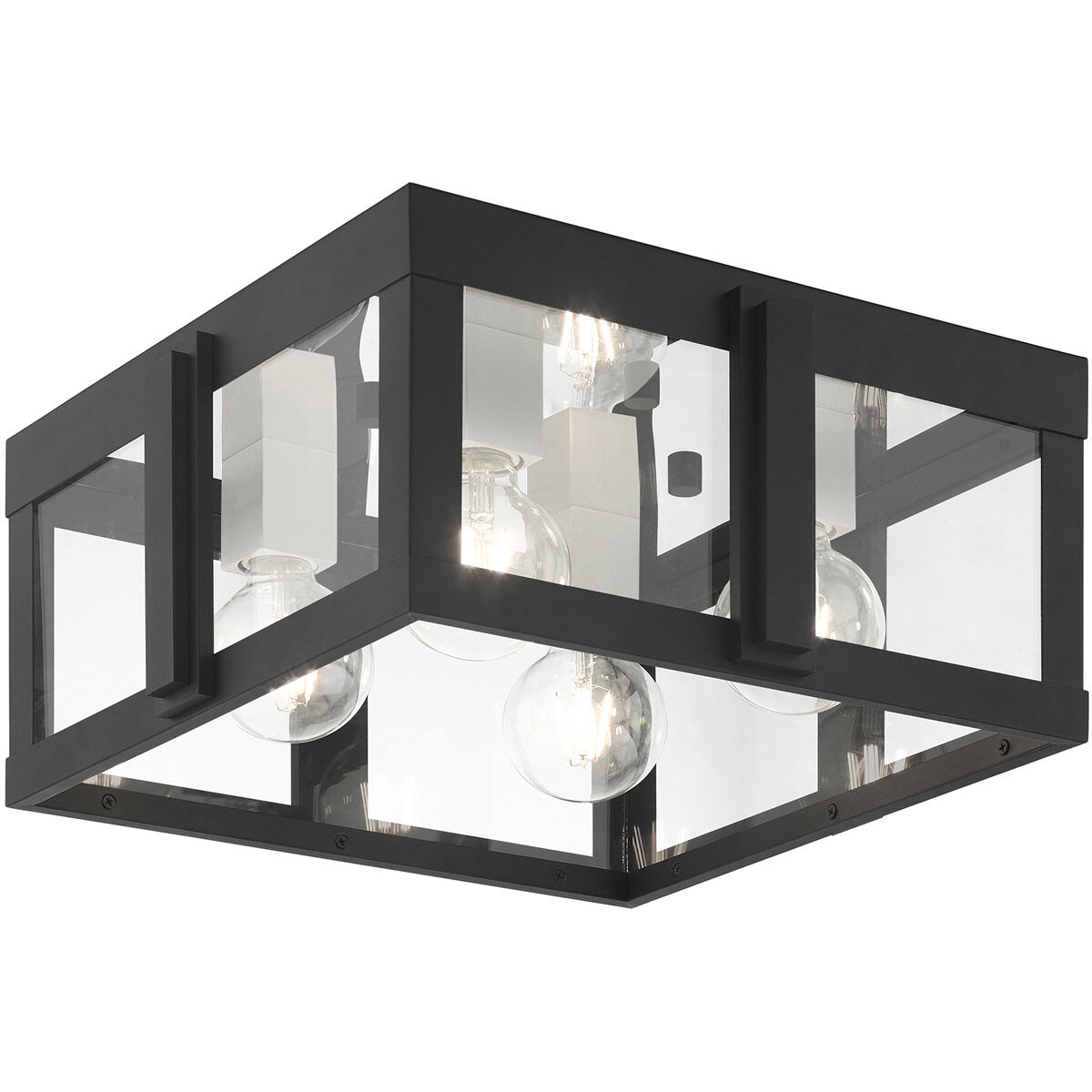Lexington 4 Light 16 inch Black Outdoor Flush Mount