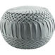 Alana 14 inch Light Blue Pouf, Round