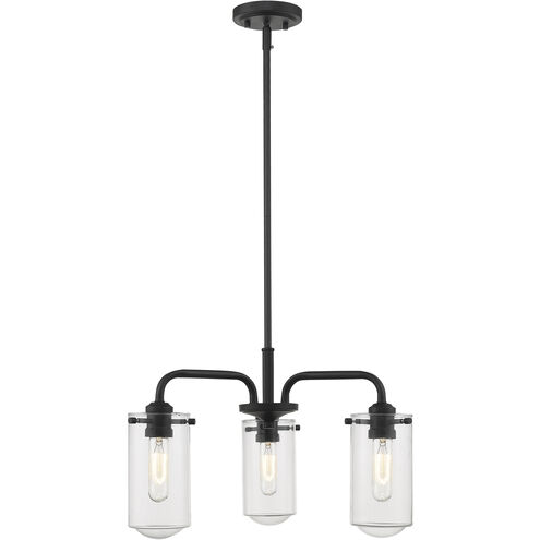 Delaney 3 Light 20 inch Matte Black Chandelier Ceiling Light