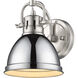 Yep Duncan Vanity Wall Light in Pewter, Chrome