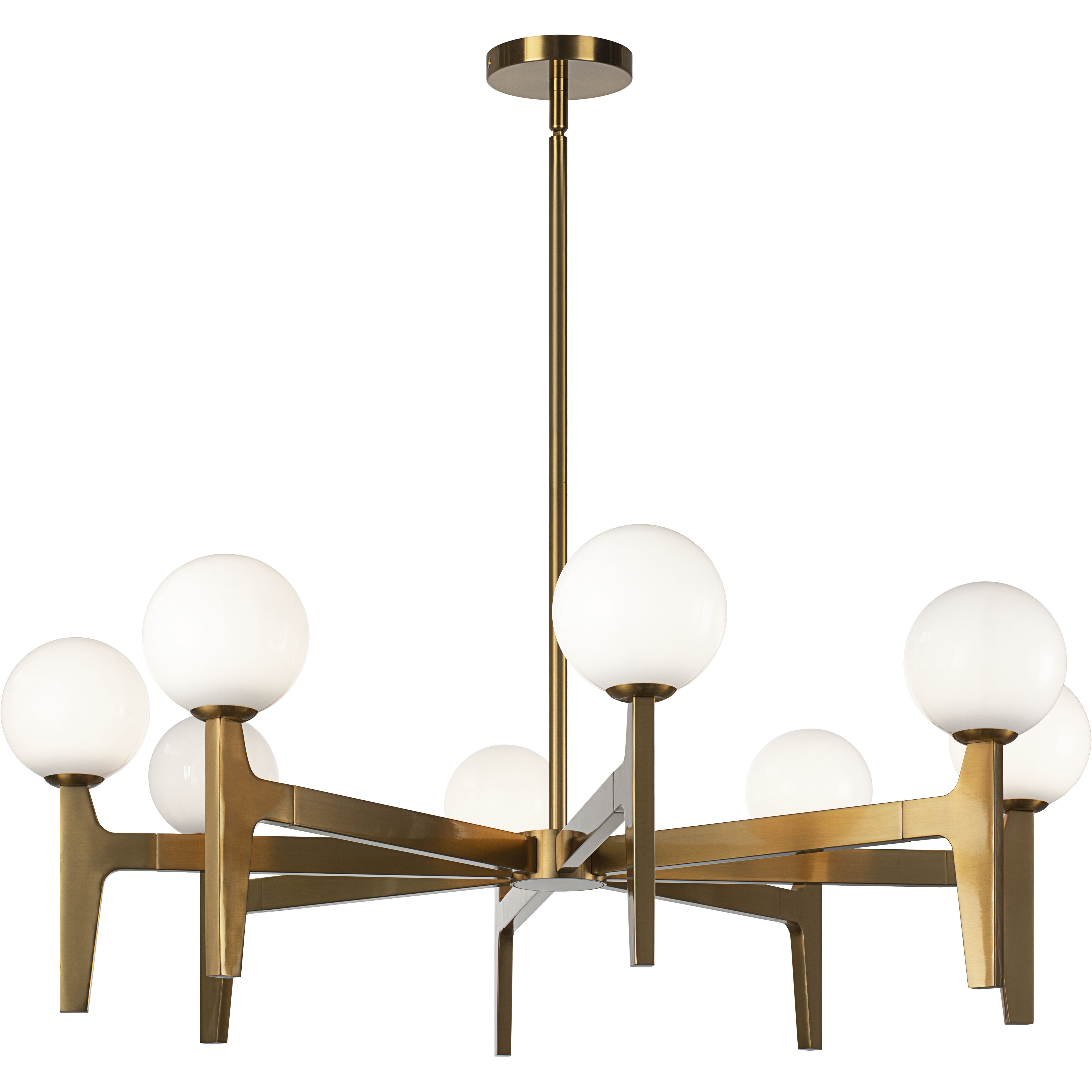 Scriben LED 36 inch Aged Gold Brass Pendant Ceiling Light