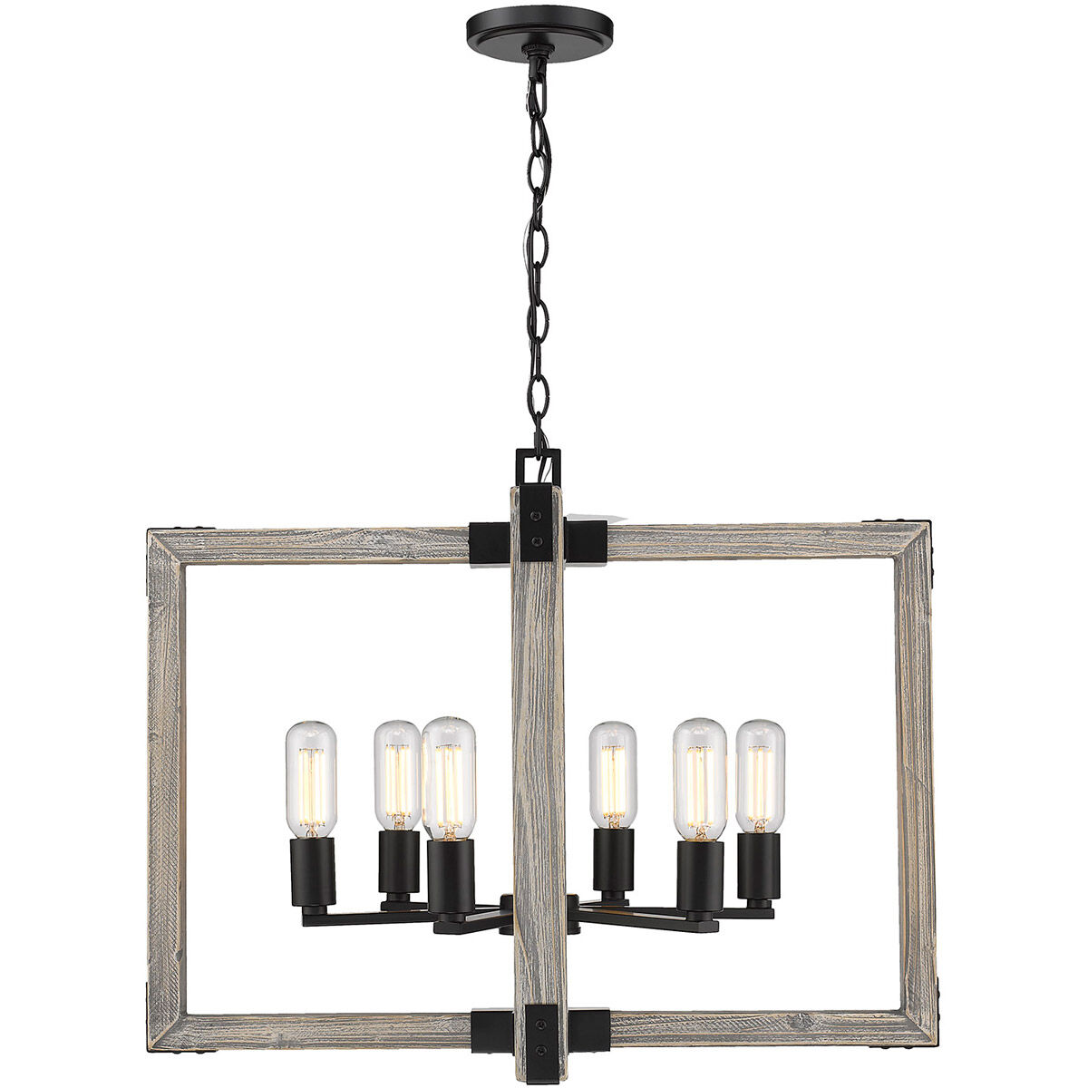 Lowell 6 Light 26.75 inch Matte Black Chandelier Ceiling Light