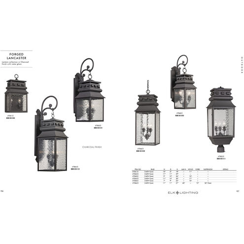 Tacita 2 Light 22 inch Charcoal Outdoor Sconce