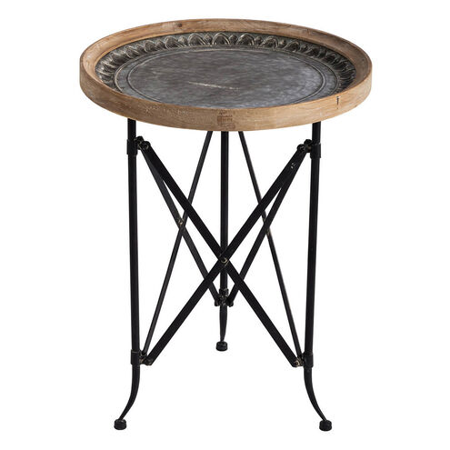 Classic 19 inch Natural and Black Side Table