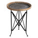 Classic 19 inch Natural and Black Side Table