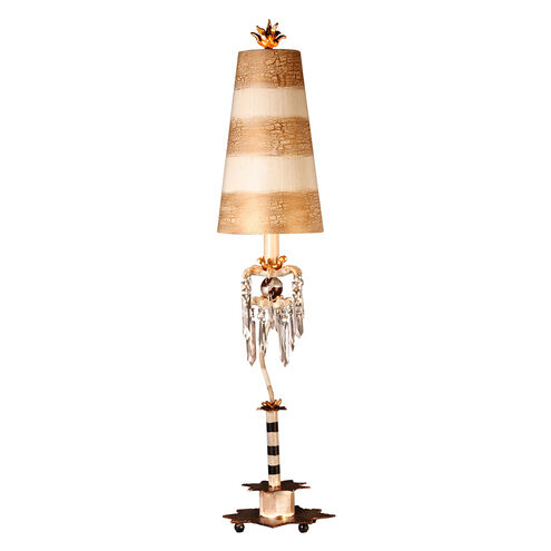 Birdland 45 inch 60.00 watt Black And Putty With Gold Leaf Table Lamp Portable Light in 1, Flambeau