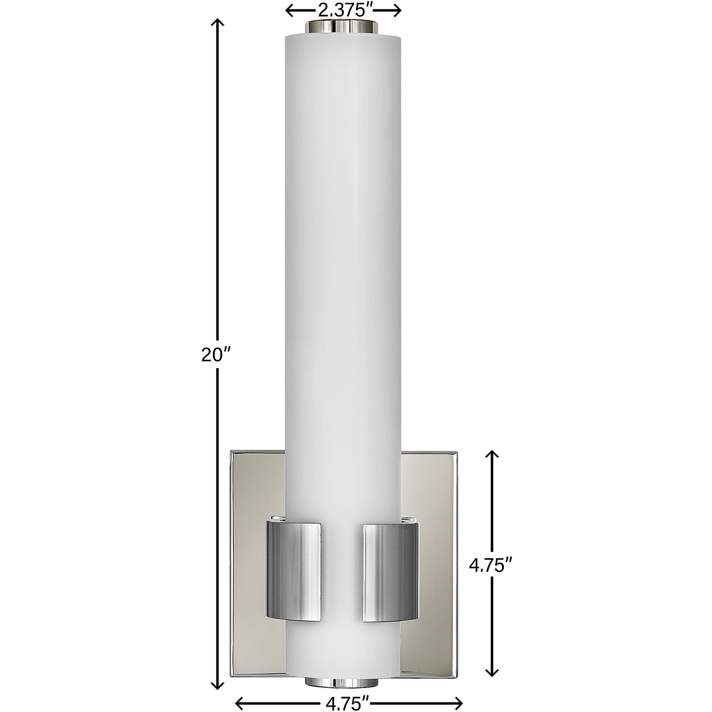 Aiden LED 5 inch Polished Nickel Bath Light Wall Light, Vertical