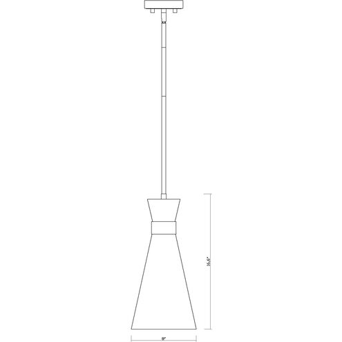 Soriano 1 Light 8 inch Matte Black and Brushed Nickel Pendant Ceiling Light