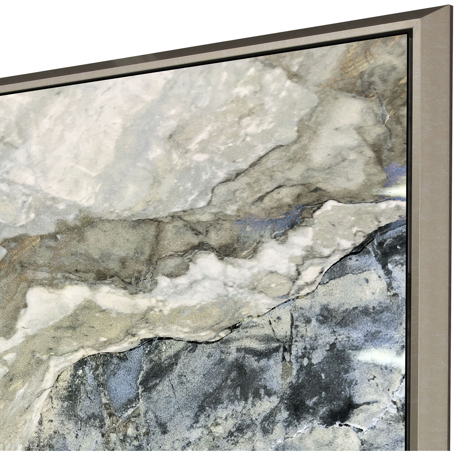 Stone Brown and Neutral and White and Blue Canvas