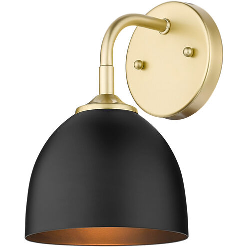 Zoey 1 Light 6 inch Olympic Gold Wall Sconce Wall Light in Matte Black