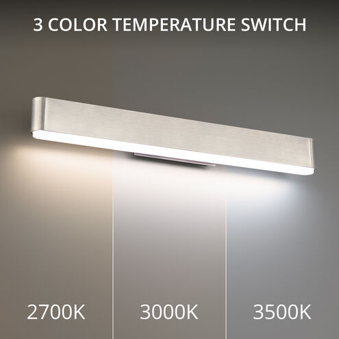 0 to 60 LED 24 inch Brushed Nickel Bath Vanity & Wall Light in 3500K, 24in.