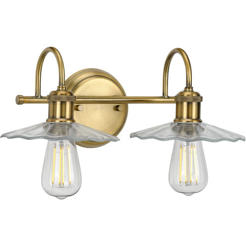 Fayette 2 Light 16.5 inch Vintage Brass Bath Vanity Wall Light