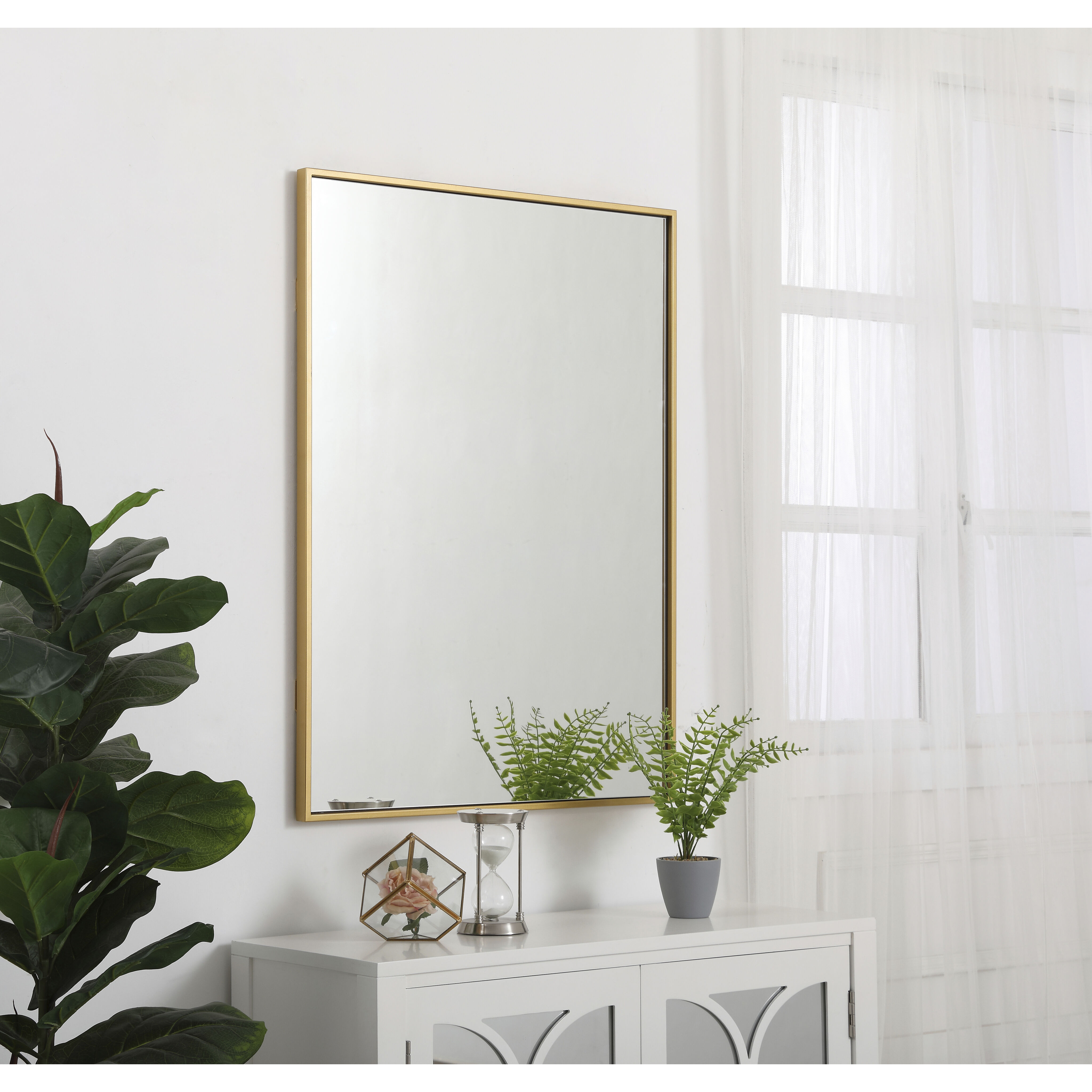 Monet 36 X 27 inch Brass Wall Mirror