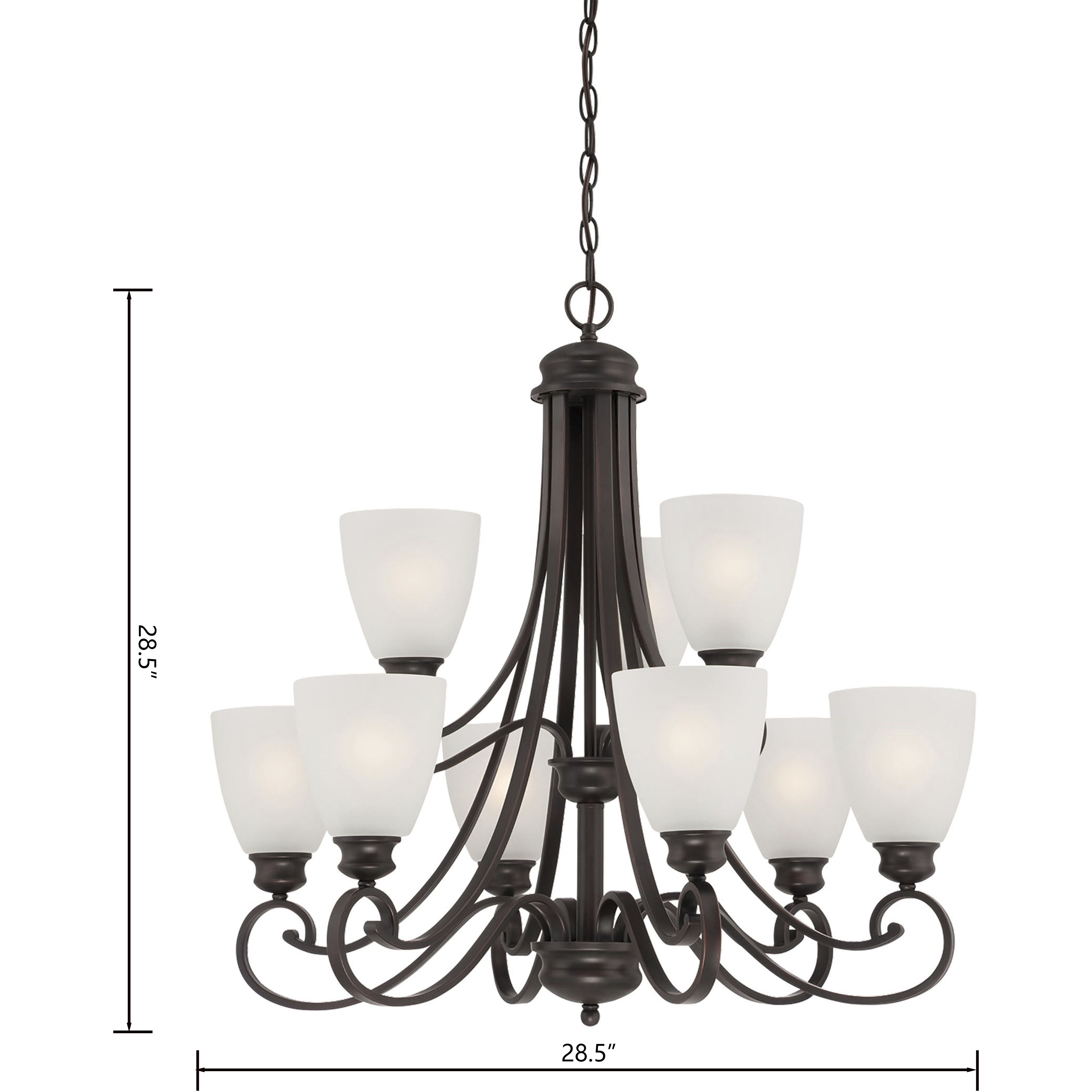 Haven 9 Light 28.5 inch Espresso Chandelier Ceiling Light