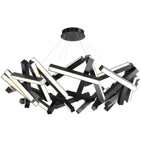 Chaos LED 61 inch Black Chandelier Ceiling Light in 61in., 31
