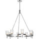 Lucian 8 Light 36.13 inch Polished Nickel/Clear Crystal Chandelier Ceiling Light in Clear Glass