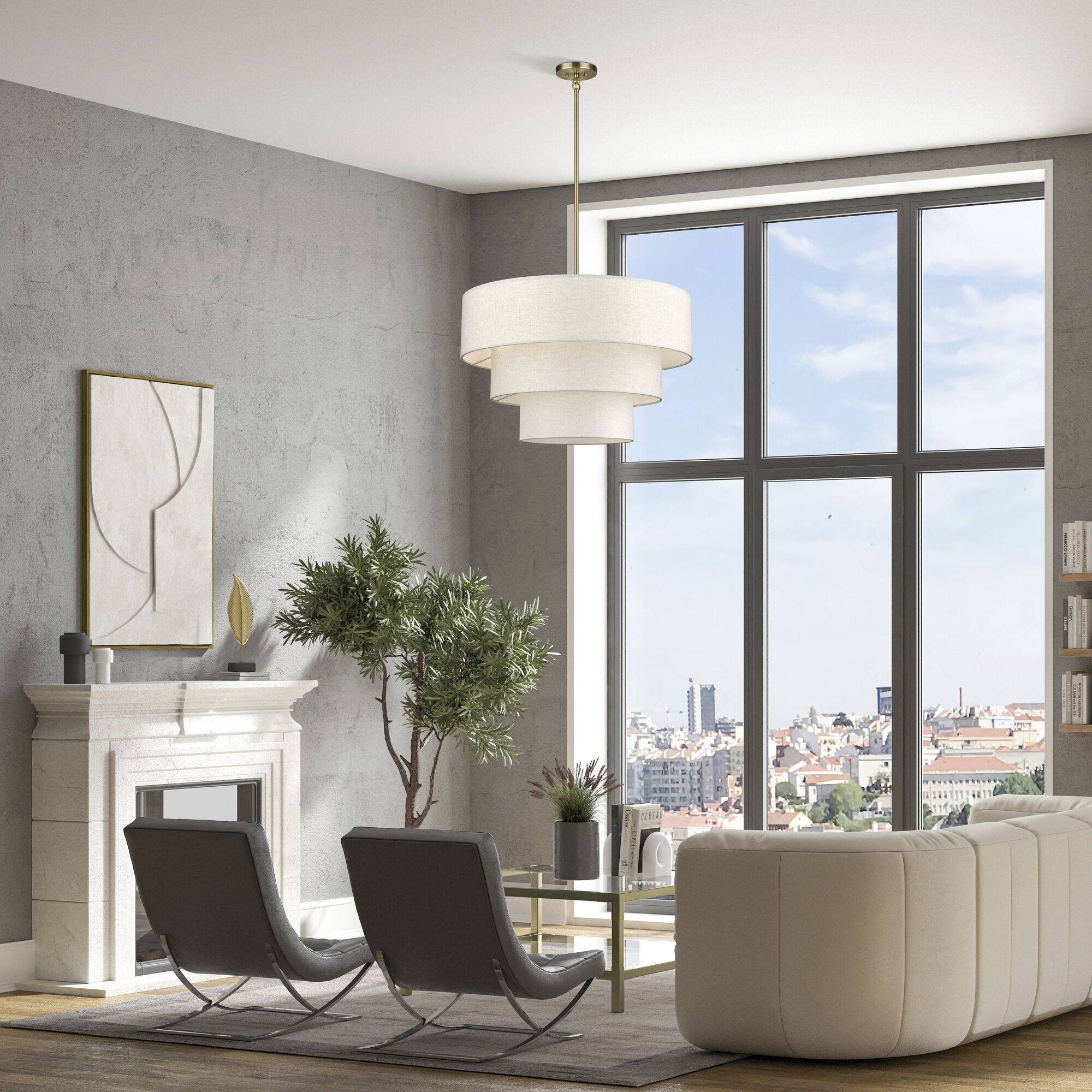 Manorwood 8 Light 32 inch Antique Brass Pendant Chandelier Ceiling Light, Large