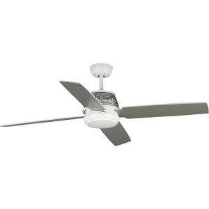 Cortland 56 inch Satin White with White/Silver Blades Ceiling Fan