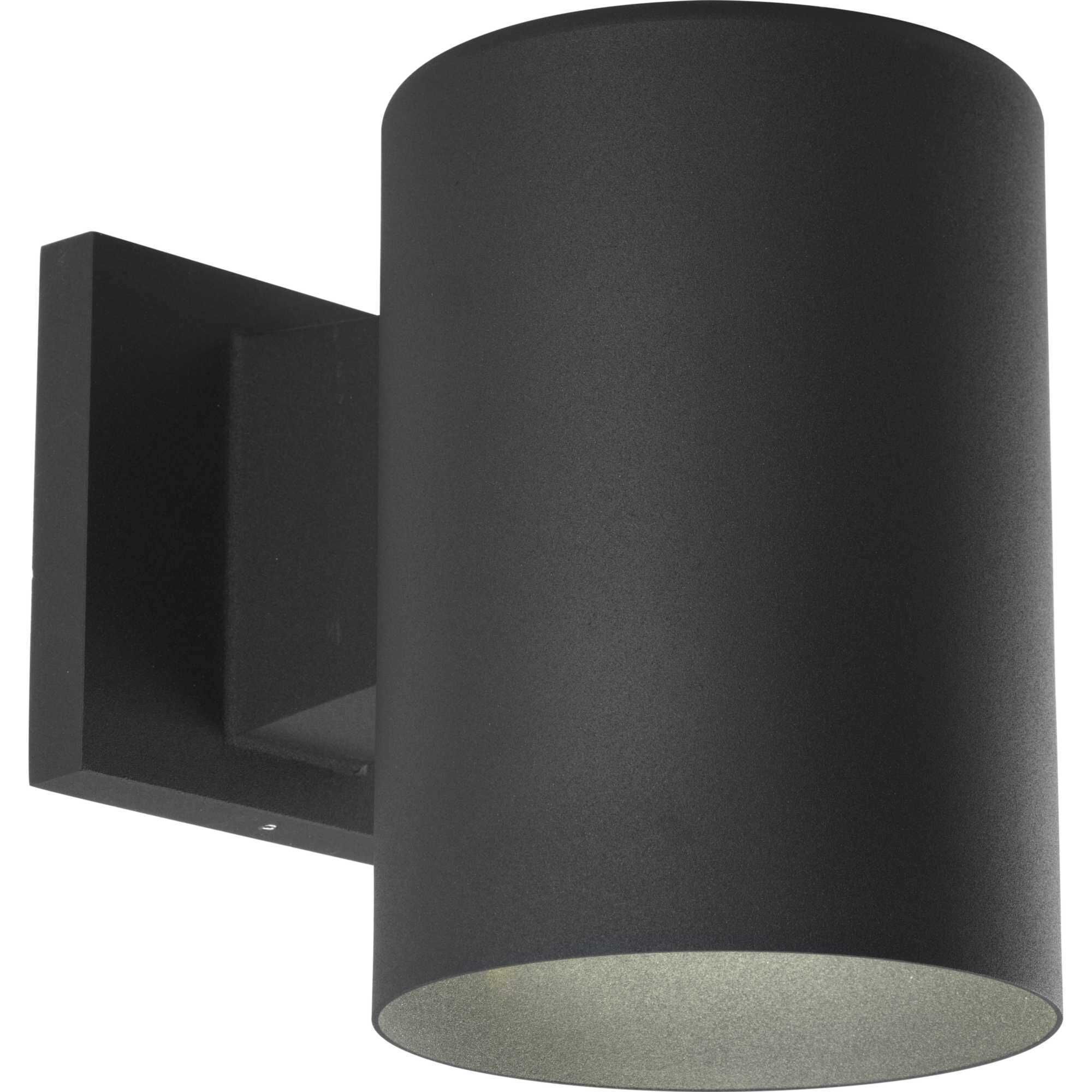 Cylinder Outdoor Wall Cylinder in Black, LED Lamping, Progress LED