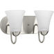 Classic 2 Light 13 inch Brushed Nickel Bath Vanity Wall Light
