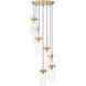 Fontaine 7 Light 19.5 inch Rubbed Brass Chandelier Ceiling Light