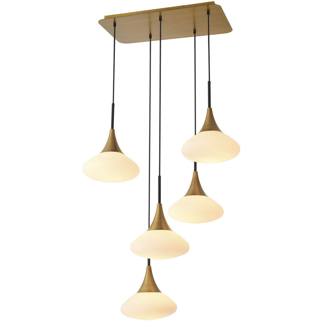 Duco 5 Light 30.51 inch Antique Brass Chandelier Ceiling Light, Large