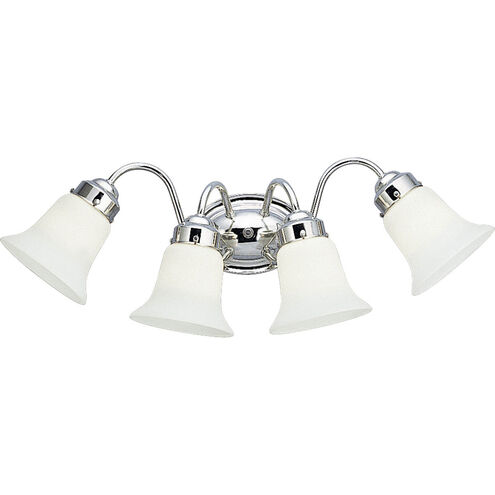 Opal Glass 4 Light 25 inch Polished Chrome Bath Vanity Wall Light