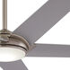 Raptor 60 inch Brushed Nickel with Silver Blades Ceiling Fan