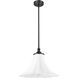 Fleur 1 Light 16 inch Matte Black Pendant Ceiling Light