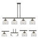 Ballston Large Bell 4 Light 48 inch Black Antique Brass Island Light Ceiling Light in Clear Glass