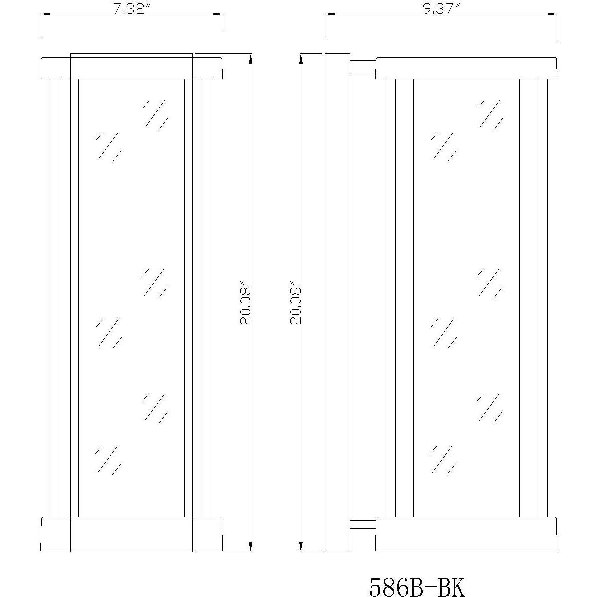 Glenwood 1 Light 20.25 inch Black Outdoor Wall Light