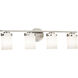 Fusion 4 Light 32 inch Vanity Light Wall Light in Brushed Nickel, Opal, Incandescent