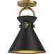 Alora Mood Emerson 1 Light 8.75 inch Aged Gold and Matte Black Semi Flush Mount Ceiling Light