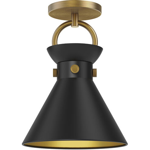 Alora Mood Emerson 1 Light 8.75 inch Aged Gold and Matte Black Semi Flush Mount Ceiling Light