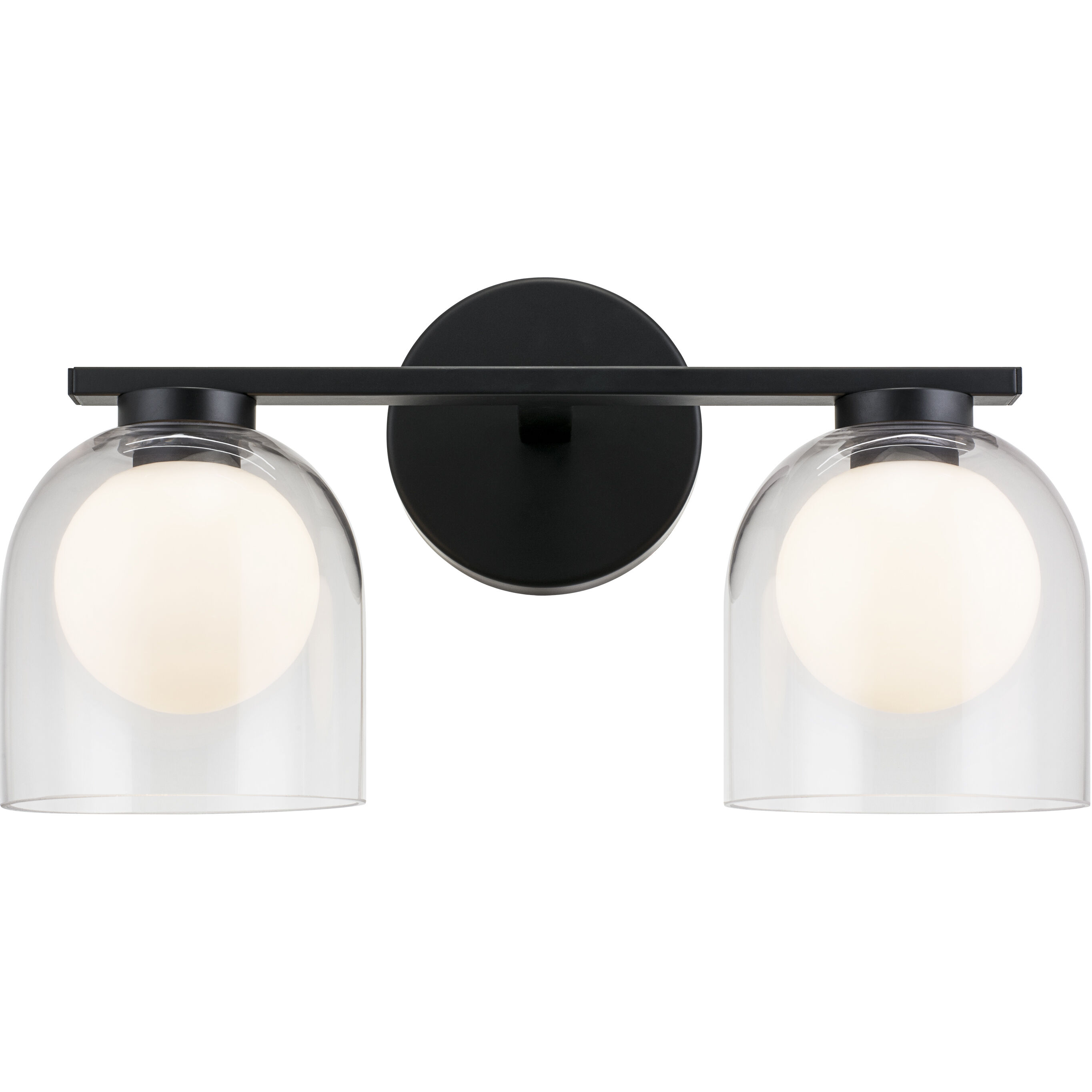 Derbishone 2 Light 14.88 inch Black Wall Sconce Wall Light in Black and Clear