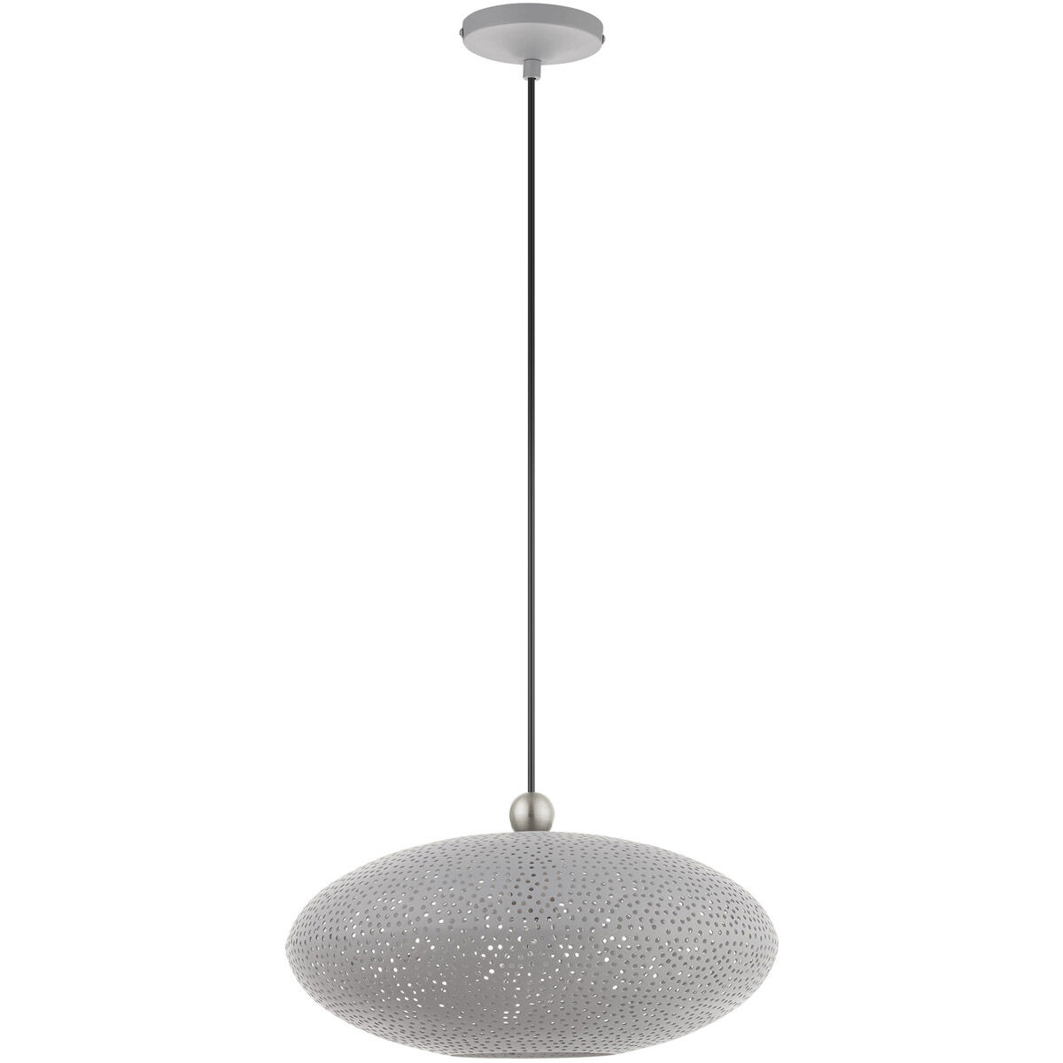 Dublin 1 Light 16 inch Nordic Gray with Brushed Nickel Accents Pendant Ceiling Light
