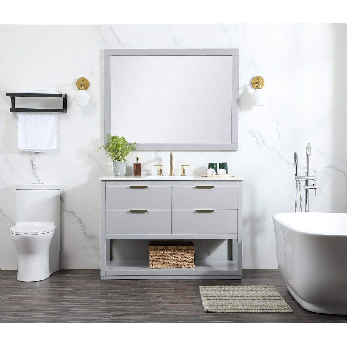 Larkin 48 X 22 X 34 inch Grey Vanity Sink Set