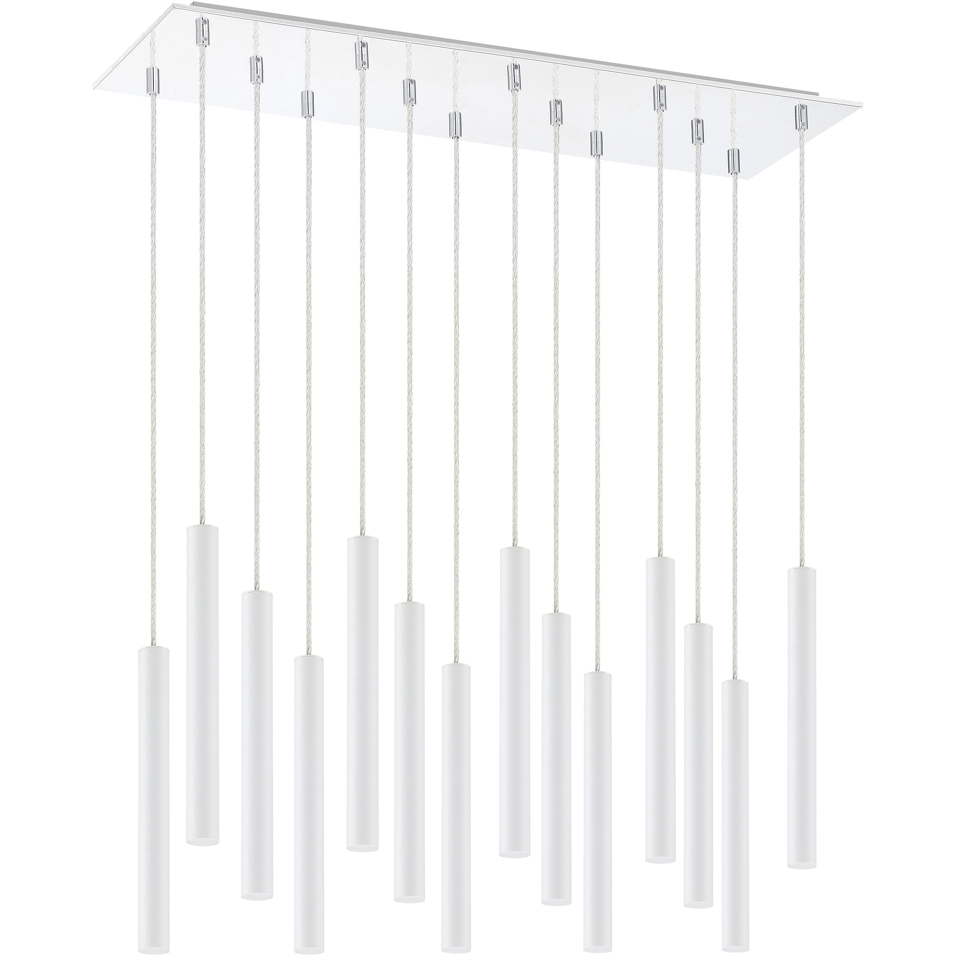Forest LED 9.75 inch Chrome Chandelier Ceiling Light in 37, Matte White Steel, 14