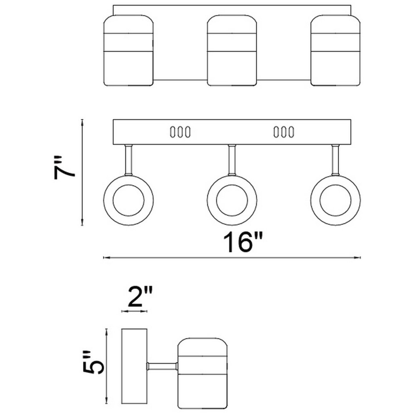Moxie LED 16 inch Black Vanity Light Wall Light