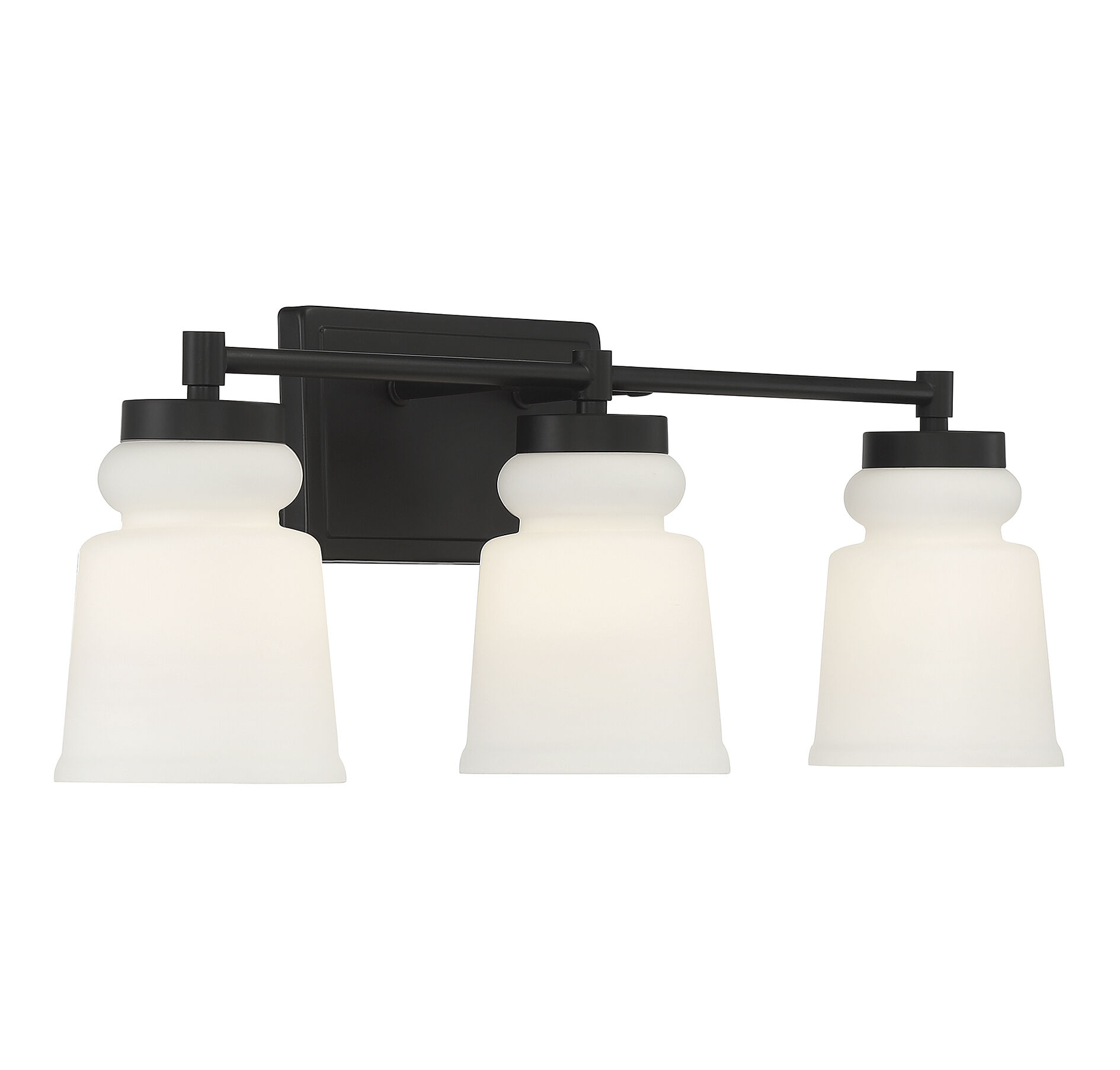 Contemporary 3 Light 24 inch Matte Black Bathroom Vanity Light Wall Light